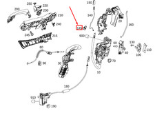 Soufflet de tige de fixation de porte avant MB S W222 A1667230094 NEUF ORIGINE