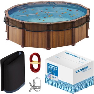 Yankee Pool Leaf Net Cover for 24 Ft. Above-Ground Round Pool - Heavy-Duty 0....