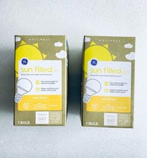 Lot Of 2 - New GE Wellness Sun Filled LED 840 Lumens A21 Medium Base Light Bulbs