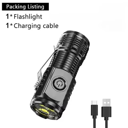 USB Rechargeable Mini Flashlight (COB+XPE) - 3 Modes, Zoomable - Picture 8 of 34