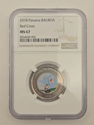 2018 Panama Balboa Red Cross NGC MS 67