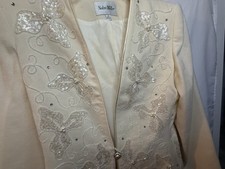 Vintage Nolan Miller - Dynasty Collection - Beaded Sequin Suit Jacket -Size 8