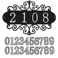 DIY House Numbers Metal Sign, Outdoor Address Plaque Weatherproof for Mailbox...