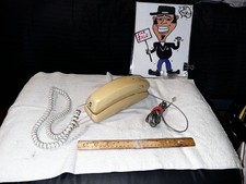 VINTAGE BELL South Push Button Telephone 477V TAN Slim Line WALL, DESK Phone   