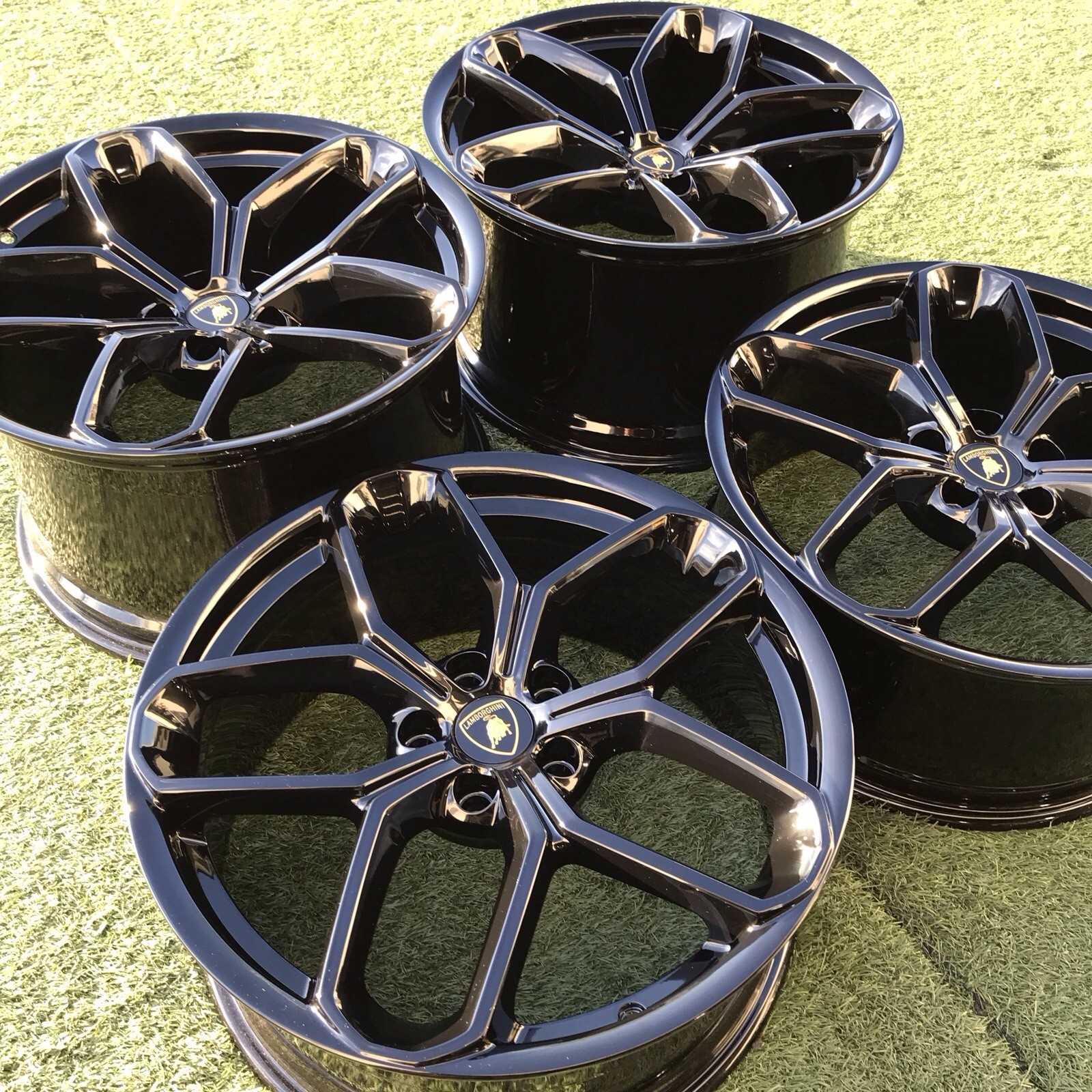 19 LAMBORGHINI RIMS OEM BLACK SET 4 GENUINE 4T0601017K HURACAN