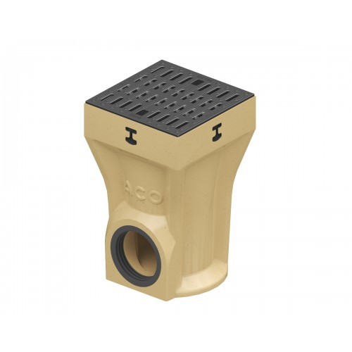 Grille plastique Microgrip antidérapante sur siphon de cour ACO B125