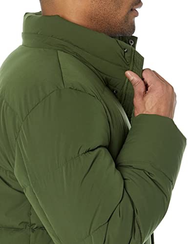 AMAZON ESSENTIALS MENS HOODED LONG PUFFER COAT - SIZE: MEN M - DARK OLIVE image 3