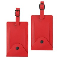KofferanhäNger FüR Koffer, 2Er Pack Pu-Leder GepäCkanhäNger ReisezubehöR, Rot