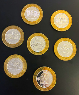 Las Vegas $10 Limited Edition Casino Silver Tokens Lot of 7