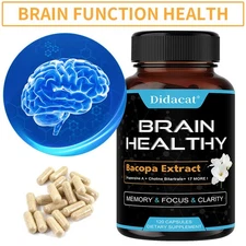 Brain Healthy Supplement Improves Focus Energy And Concentration 30-120 Capsule
