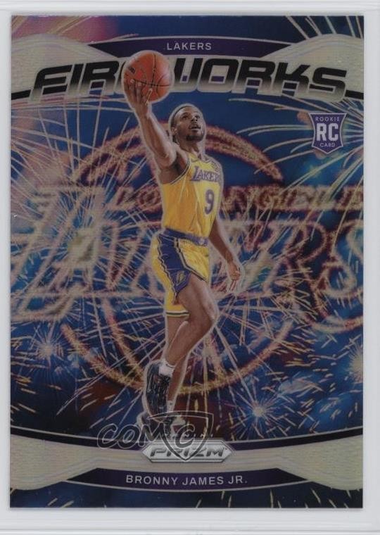 2024-25 Panini Prizm Fireworks Silver Prizm Bronny James Jr #14 6b7