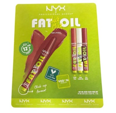 NYX Professional Fat Oil Slick Click Shiny Lip Balm Variety, 2 Gram - 3 Pack