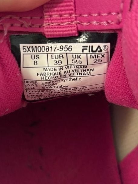 Fila Disruptor II Premium Women's Athletic Sneakers Pink/White View 4