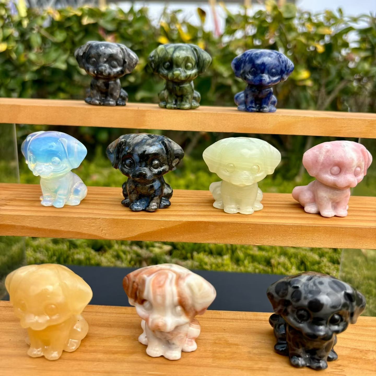 1pc Natural Mixed Dog skull hand-carved quartz crystal reiki healing Gift Decor