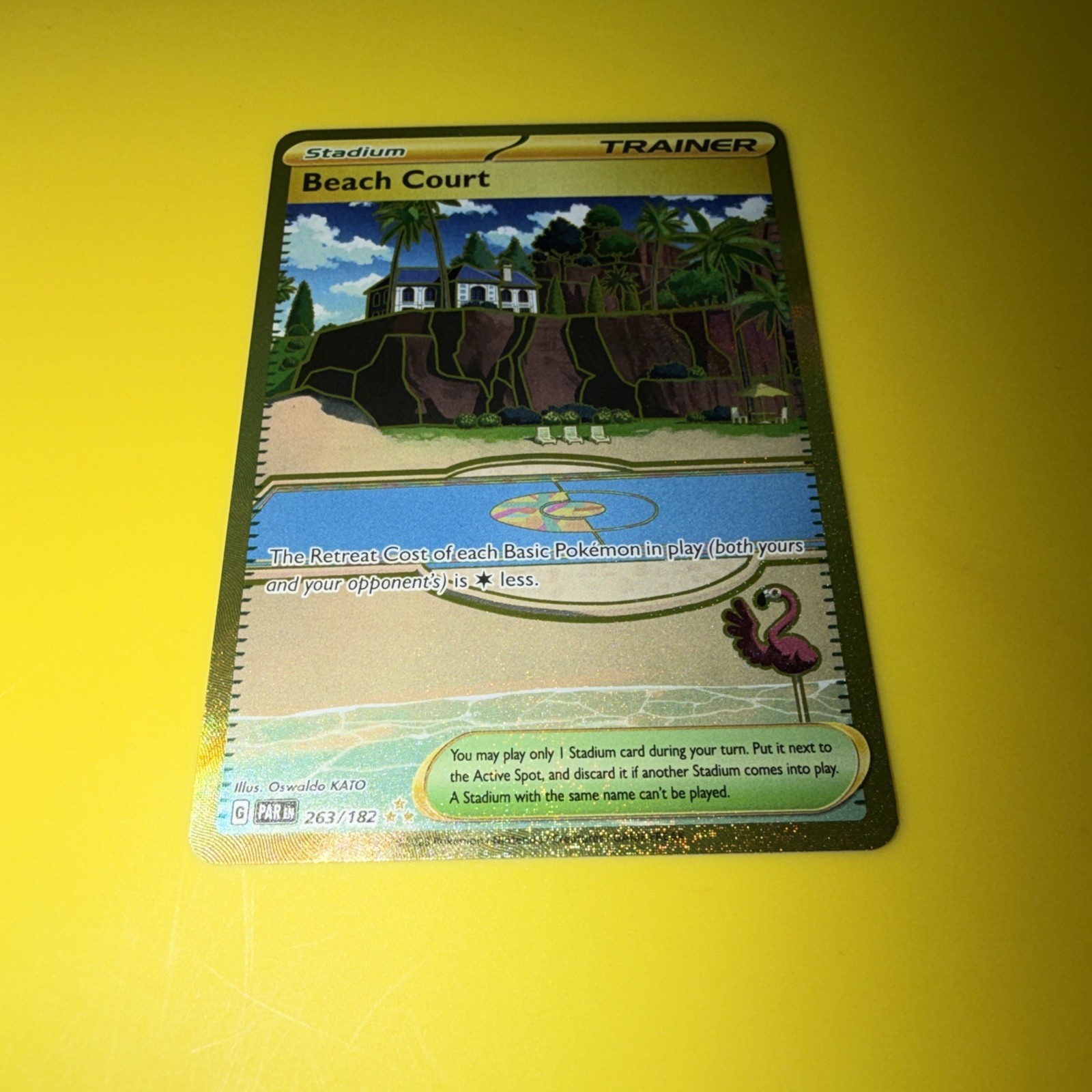 Beach Court 263/182 Paradox Rift Gold Holo Hyper Rare Pokemon Card English NM