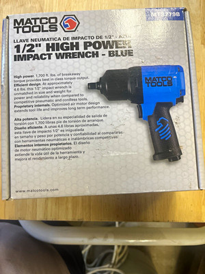 Matco Tools MT3779B 1/2 in High Power Air Impact Wrench, Blue/Black
