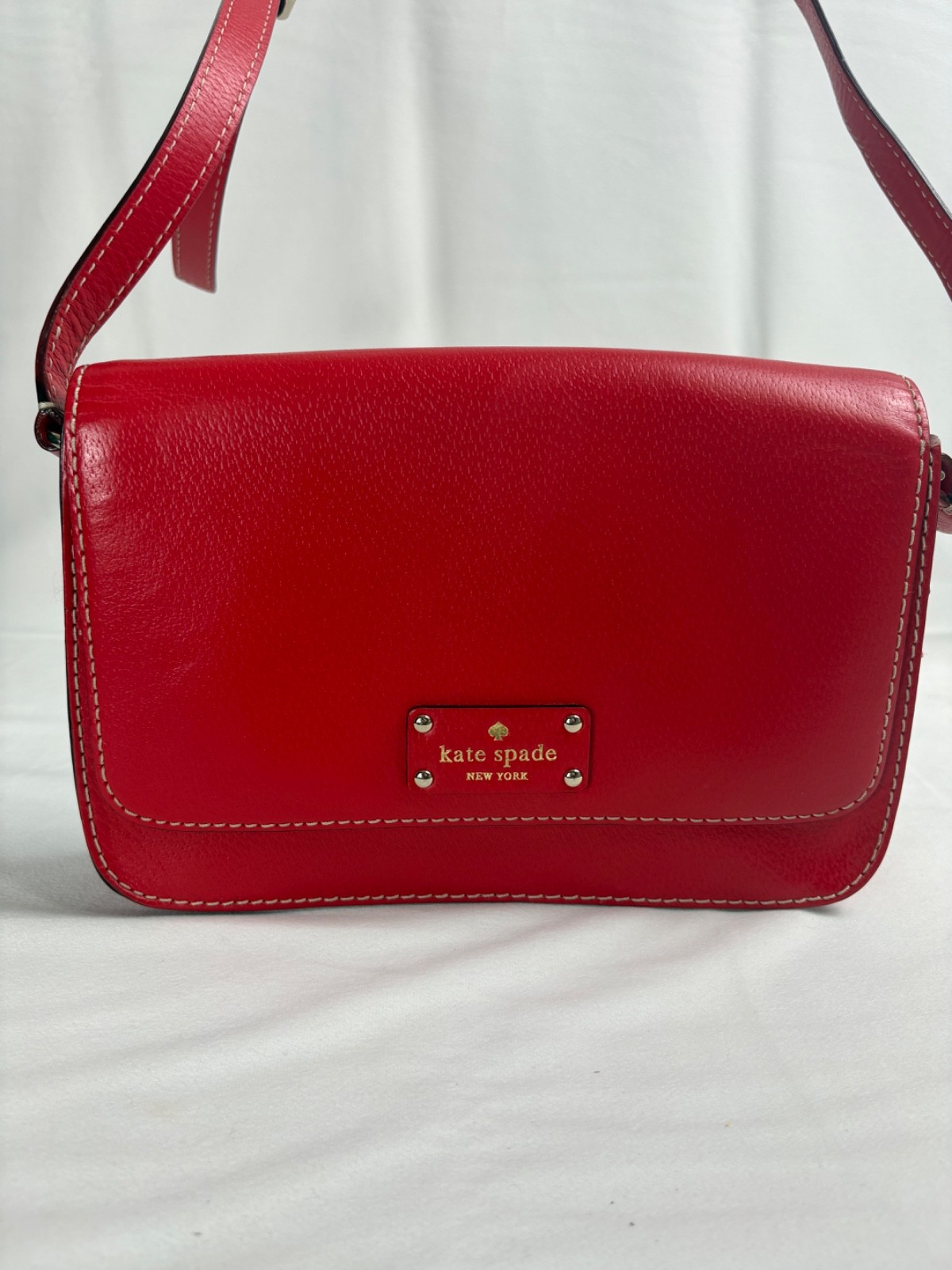 Kate Spade New York Wellesley Flynn Crossbody Dot Lining Magnetic Close Red