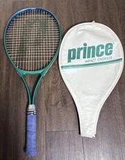 Prince Impact Oversize Tennis Racquet 4 1/2 Inch No 4 Grip Blue Green W/Case VTG