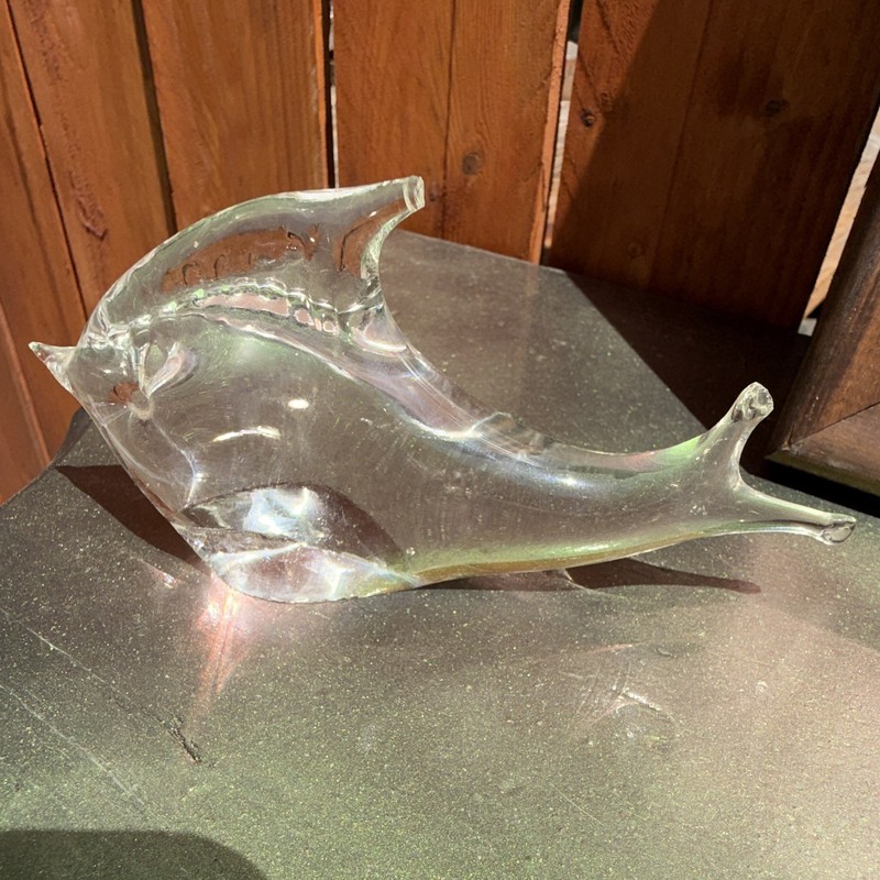Clear Glass Dolphin Animal Figurine