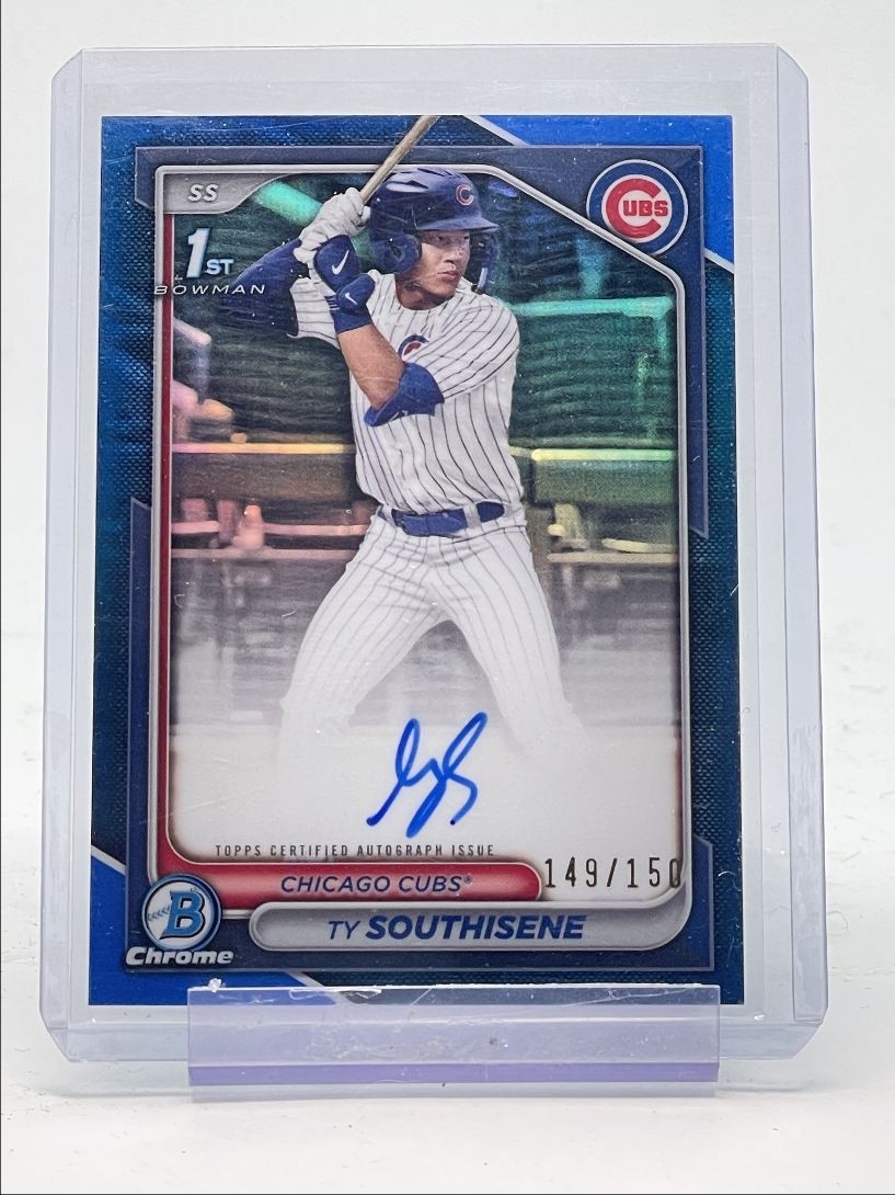 TY SOUTHISENE 2024 BOWMAN CHROME 1ST AUTOGRAPH BLUE REFRACTOR AUTO /150 Q1739