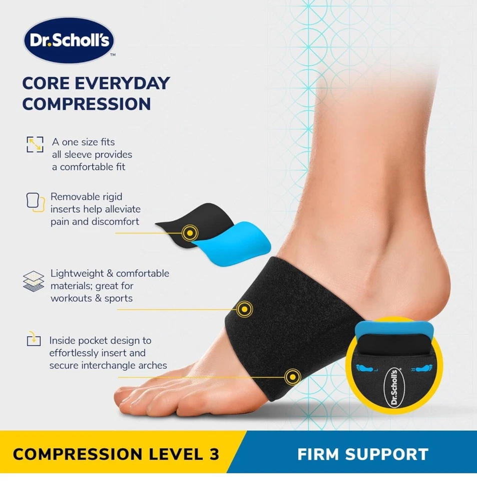 Dr. Scholl’s Plantar Orthotic Arch Sleeve One Size Fits Most with Inserts  - Image 2 of 4