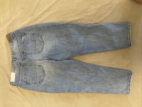 Pantalones de mezclilla American Eagle para mujer 16 tiro más alto mamá azul desgastado destruido nuevos con etiquetas - Imagen 4 de 4