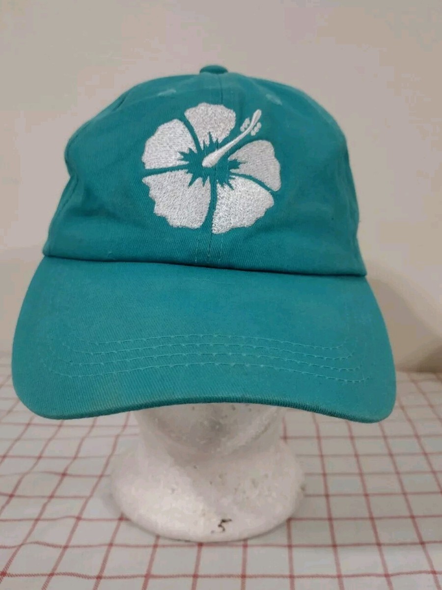 Barry Spi South Padre Island Hibiscus Flower Cap Hat Green