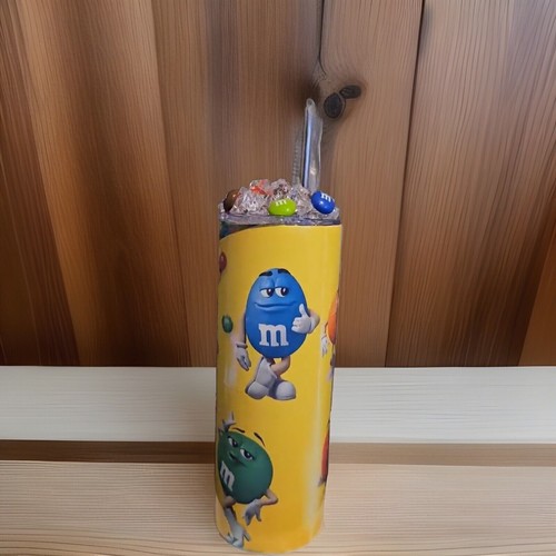M&M Chocolate Tumbler Stainless Travel Mug Gift For Teen, Kids, Her Christmas - Picture 3 of 3
