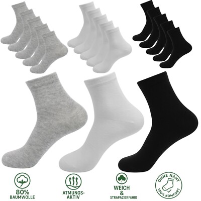 10-50 Paar Quarter Lange Sneaker Socken Herren Damen Baumwolle Schwarz Weiß Grau