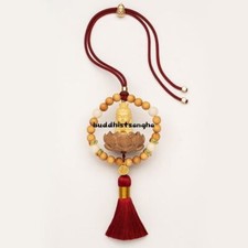 Buddha Lotus Car Pendant Handmade Tassel Car Rearview Mirror Pendant