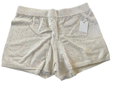 NWT PJ Salvage Large Confetti Sweater Lounge Pajama Shorts Ivory #PQEE/2