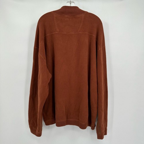 Tommy Bahama Mens 1/4 Zip Pullover Size XXL Brown Long Sleeve Preppy Normcore - Picture 2 of 8