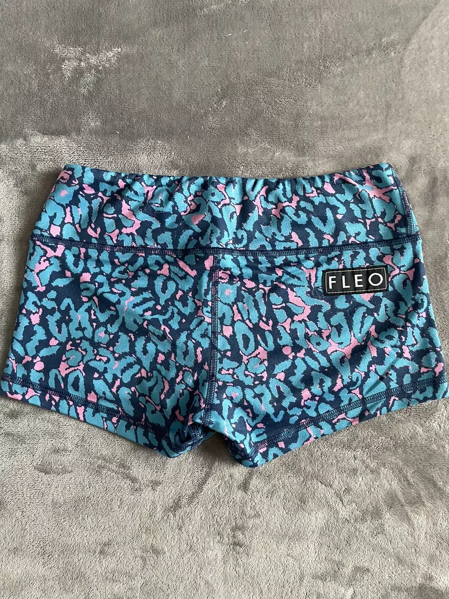 Fleo Pink Blue Leopard Print Shorts Size Small eBay