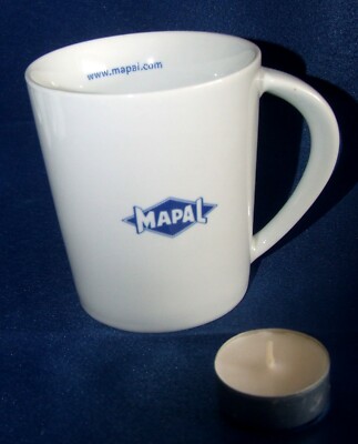 Werbe Kaffee Tee Getränke Becher Tasse mit Druck ''MAPAL weiß'' Sammeln Geschenk 