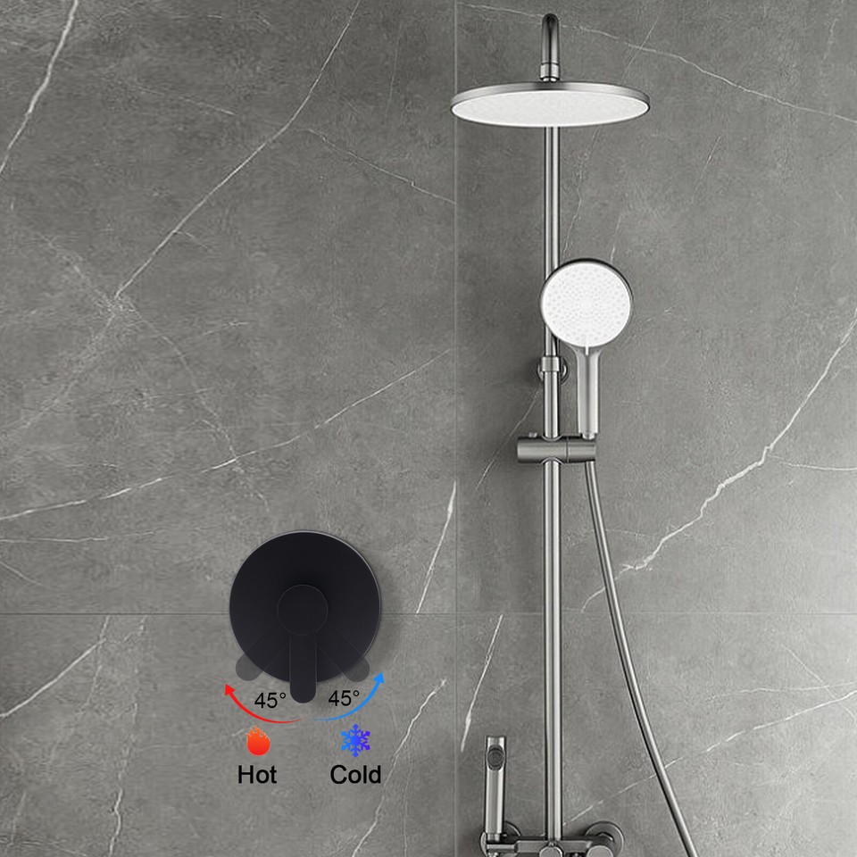 Wall Mount Shower Faucet Control Valve Bath Mixer Bathroom Water Tap