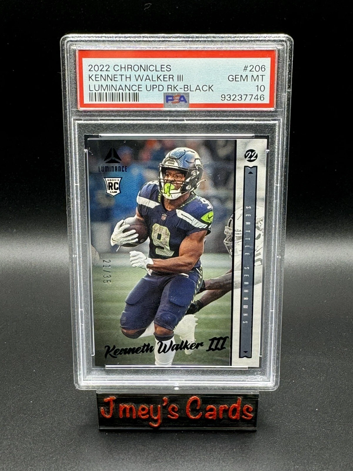Kenneth Walker III Panini Chronicles Luminance Update Rookies #206 Black