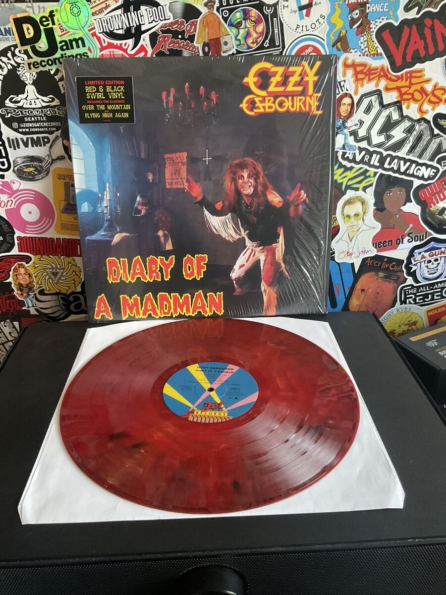 OZZY OSBOURNE Diary Of A Madman VG++ RED & BLACK SWIRL VINYL OZZY OSBOURNE Diary Of A Madman VG++ RED & BLACK SWIRL VINYL