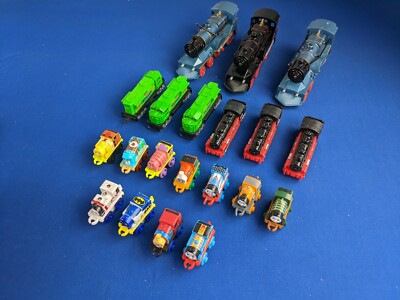12pc THOMAS MINI TRAINS plus Three FUN STUFF INC Interactive Large Trains