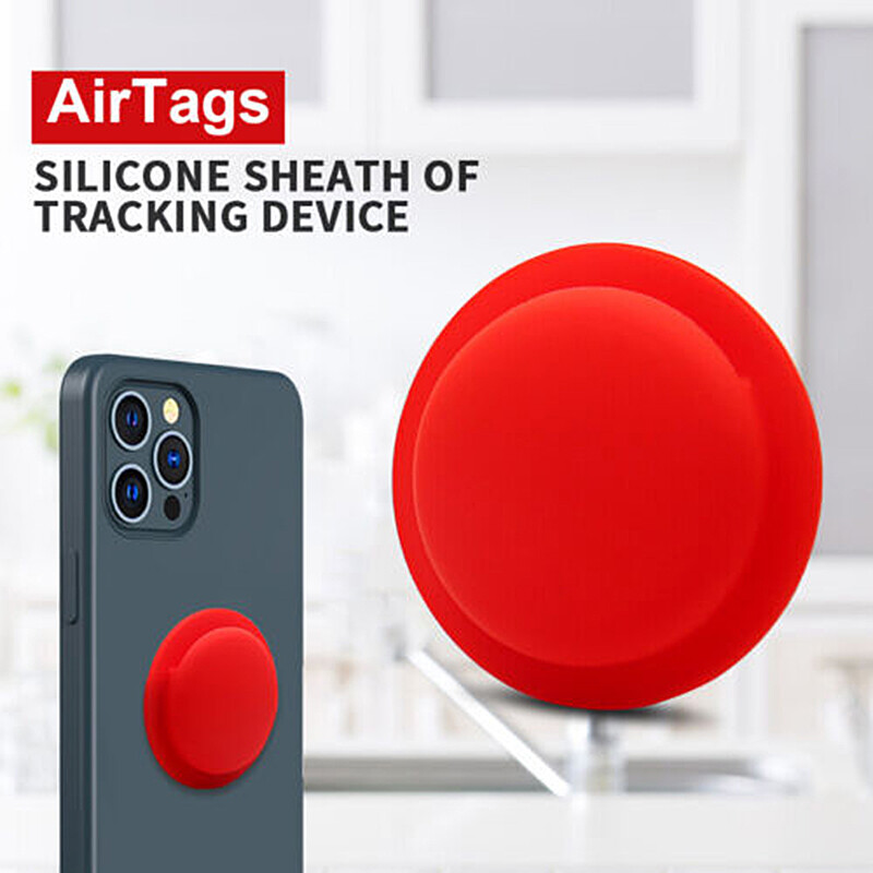 For Apple Airtag Silicone Case Sleeve Cover Air Tag Tracker Holder Back  Adhesive - Main Image