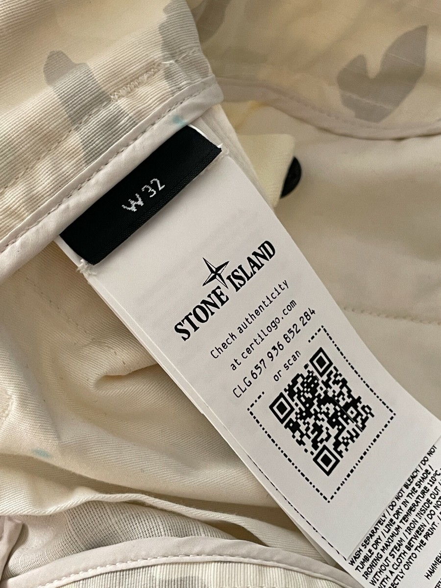 size 32 - Supreme Stone Island Reactive Ice Camo Ripstop Cargo Pant 301S1 Tan