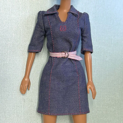 Barbie Happy Family Midge's Belted Demin Blue Jean Doll Dress Replacement Outfit