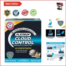 Cloud Control Platinum 37LB Clumping Cat Litter - Hypoallergenic Scent