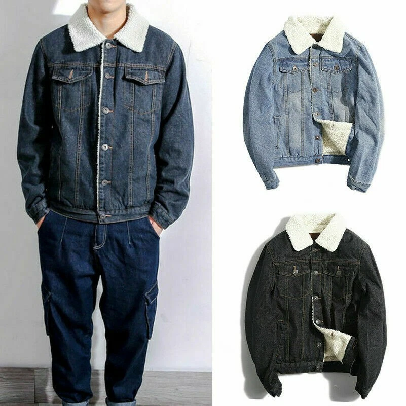 Denim wool lined jacket top