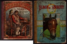 1880 ROBINSON CRUSOE + Antique BLACK BEAUTY