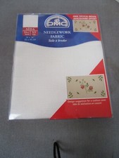 DMC-ECRU-14 COUNT-14X18"-COUNTED CROSS STITCH FABRIC-FREE FLORAL DESIGN