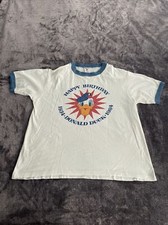 Vintage 80's Walt Disney DONALD DUCK Birthday 1984 Ringer T Shirt Size L