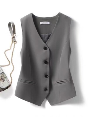 Women's vest new suit vest top slim fit sleeveless camisole short vest