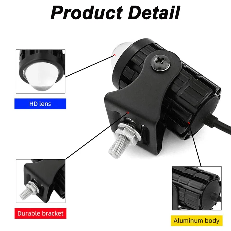 Paquete de 2 bombillas antiniebla LED de conducción de punto blanco amarillo para Yamaha TTR230 TTR125 Foto 3 de 4