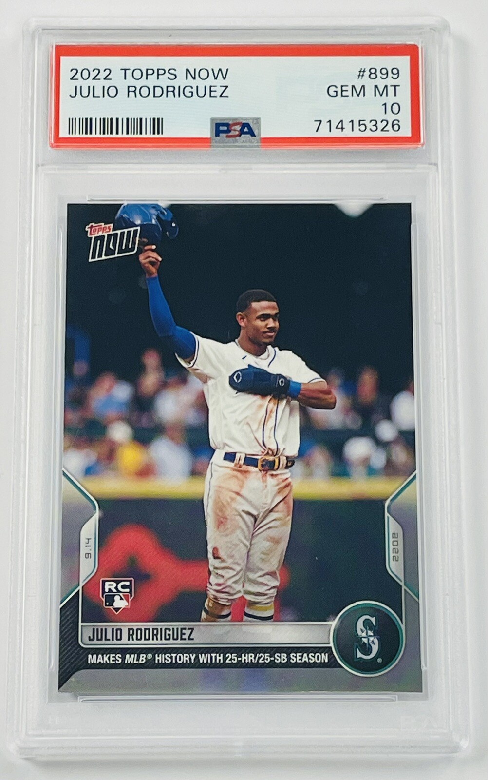 Julio Rodriguez 2022 Topps Now RC card 899 Rookie Card PSA 10