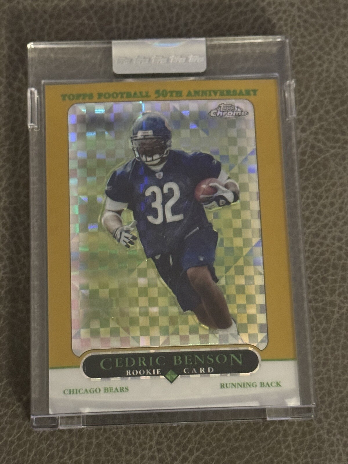 2005 Topps Chrome Cedric Benson Gold Xfractor Encased Refractor RC Rookie /399